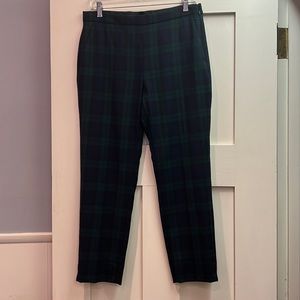 J. Crew black watch tartan plaid pants, size 6.